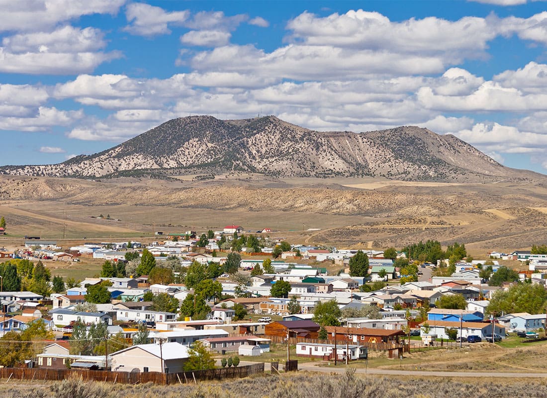 Craig, CO - Town of Craig Colorado With Cedar Mountain in the Backdrop, Moffatt County, Colorado