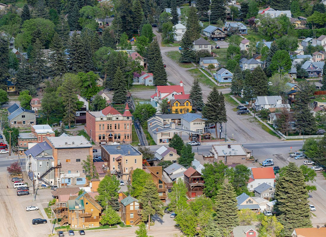 Montrose, CO - Sunny High Angle View of the Ouray Town